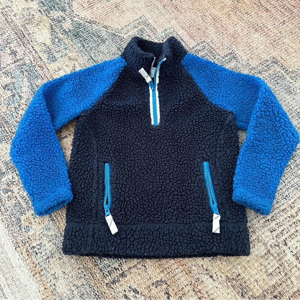 Boys Crewcuts Navy Sherpa Pullover sz 4-5
